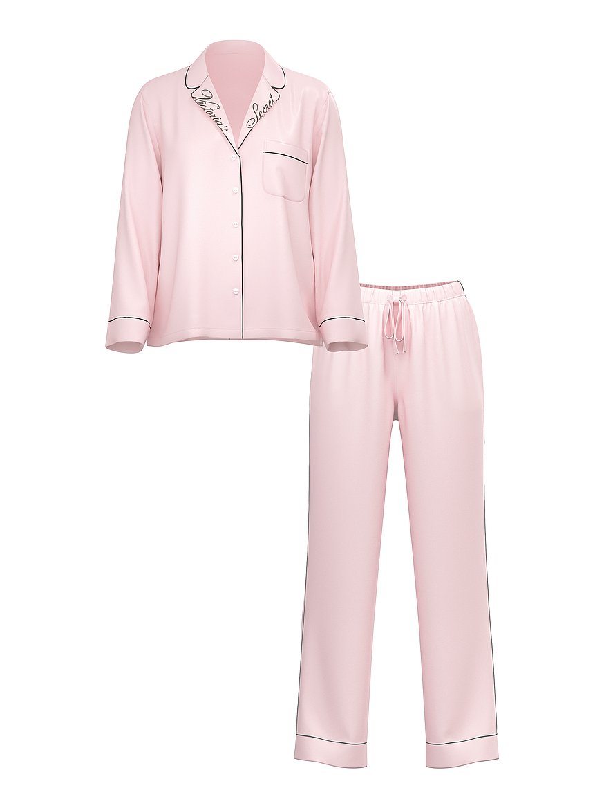 signature satin long pajama set signature satin long pajama set