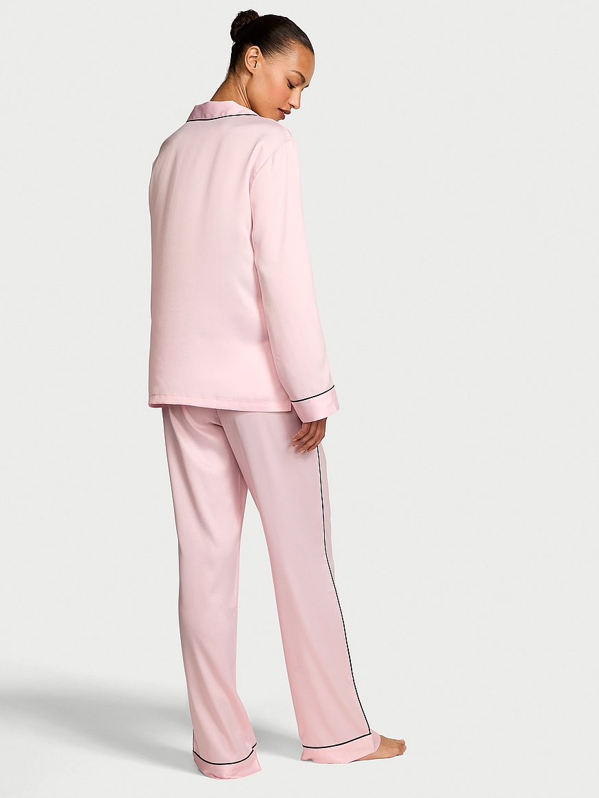 signature satin long pajama set signature satin long pajama set