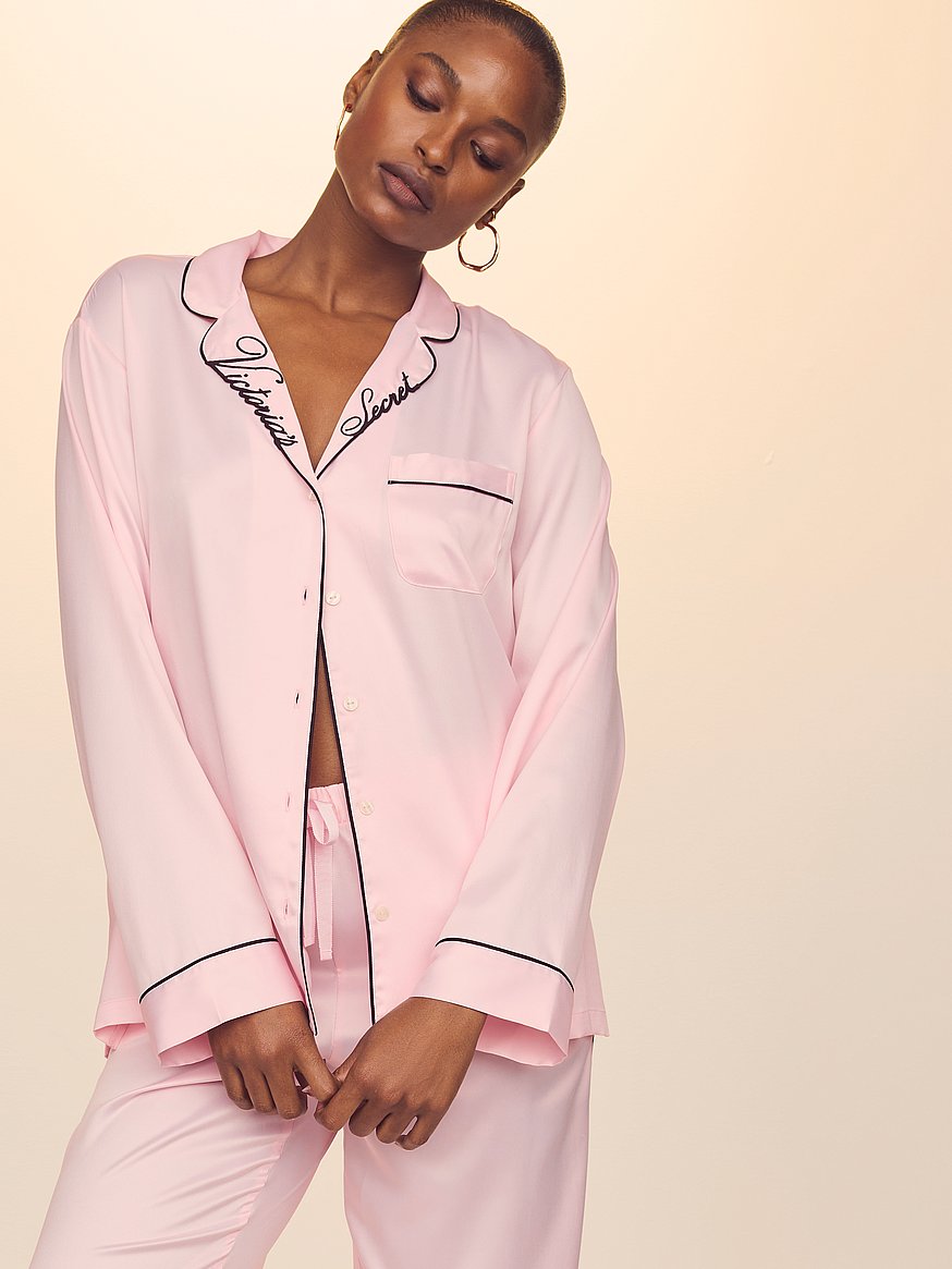 signature satin long pajama set signature satin long pajama set