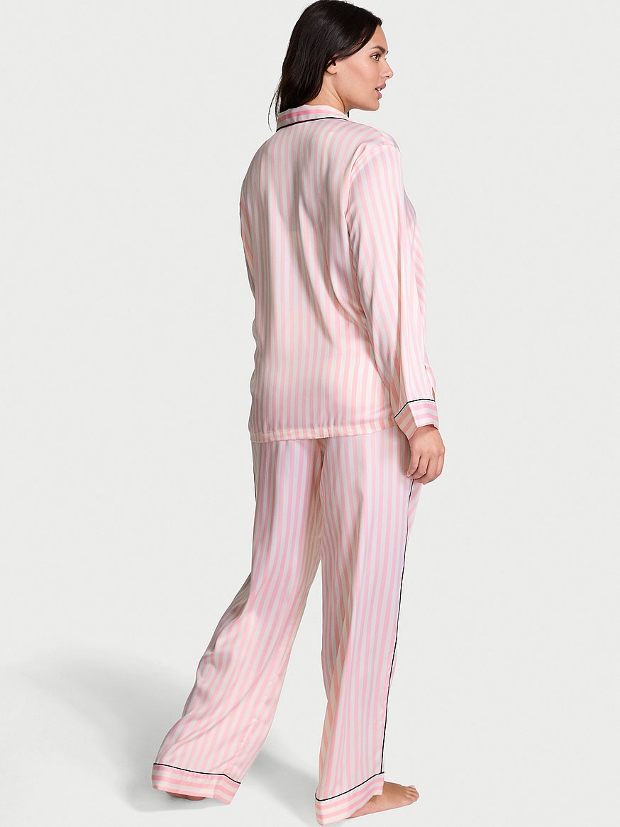 signature satin long pajama set signature satin long pajama set