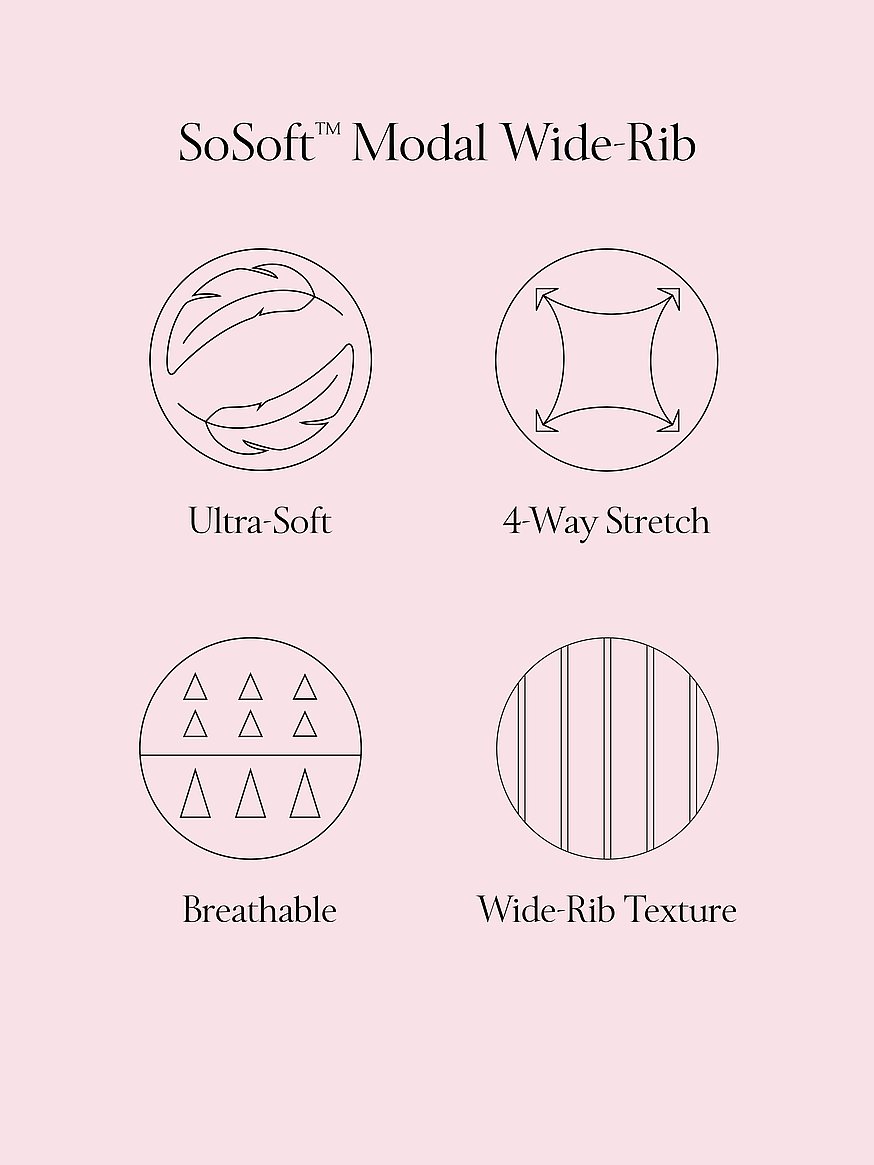 sosoft™ modal wide rib long sleeve henley & shorts set sosoft™ modal wide rib long sleeve henley & shorts set