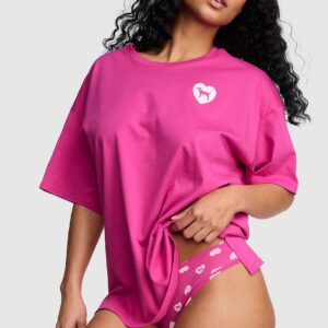 cotton side slit tee & panty set