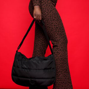 Home quilted puffer hobo bag
