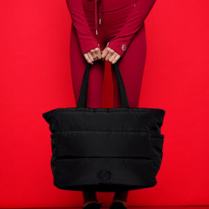 Home quilted puffer tote bag