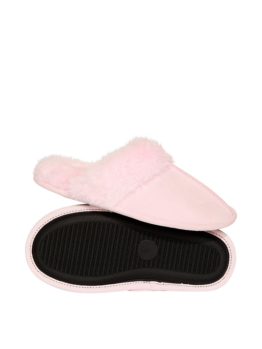 faux suede & fur closed toe slippers faux suede & fur closed toe slippers