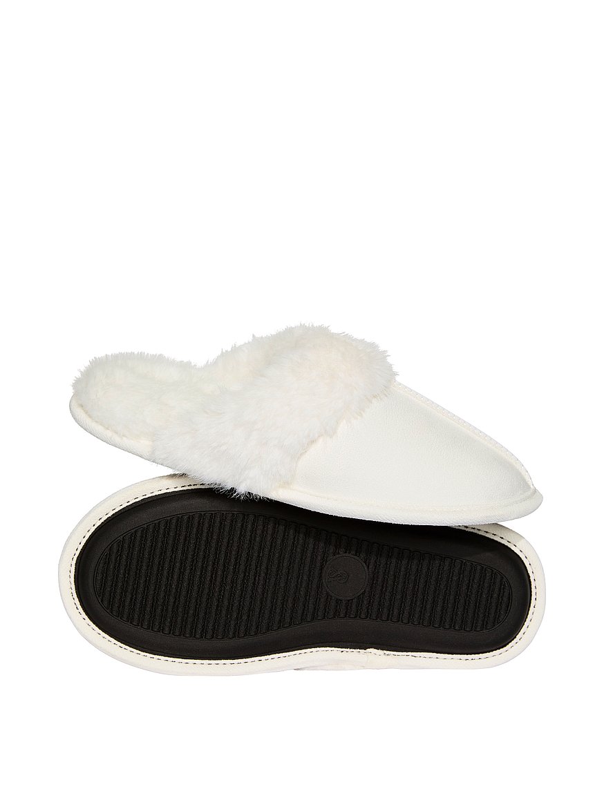 faux suede & fur closed toe slippers faux suede & fur closed toe slippers
