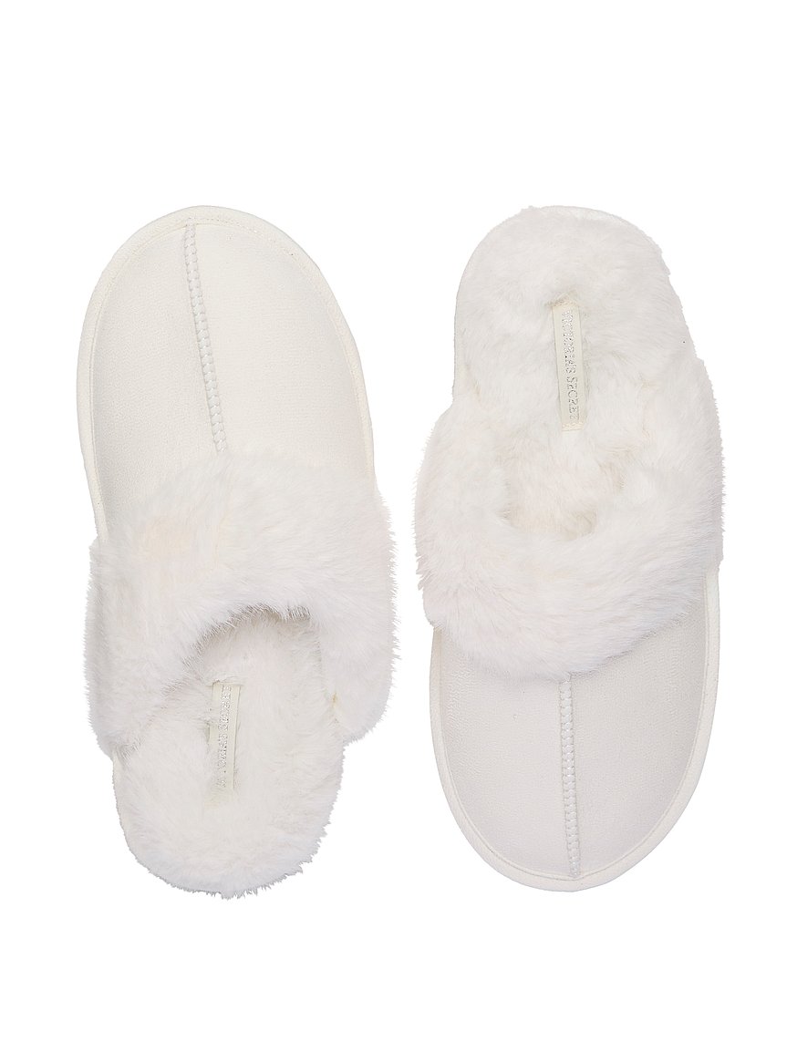 faux suede & fur closed toe slippers faux suede & fur closed toe slippers