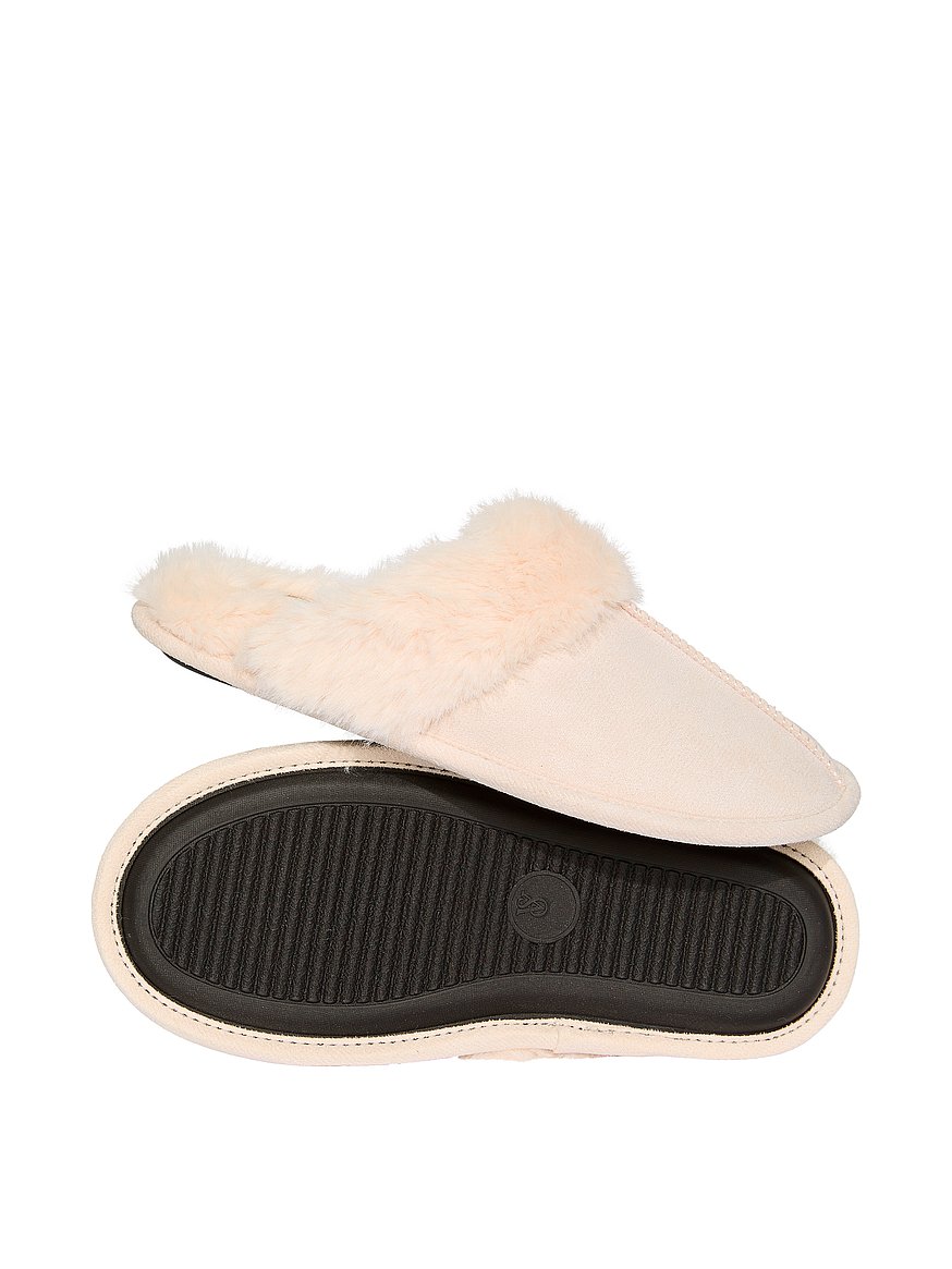 faux suede & fur closed toe slippers faux suede & fur closed toe slippers