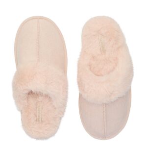 Витрина faux suede & fur closed toe slippers