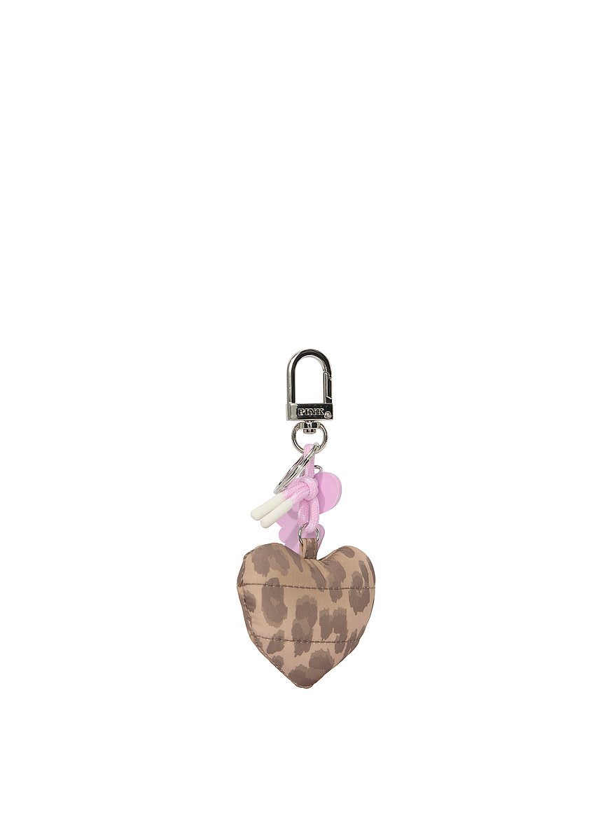 quilted puffer heart keychain charm quilted puffer heart keychain charm