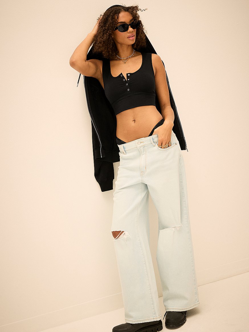 all day cotton™ henley scoop bra all day cotton™ henley scoop bra