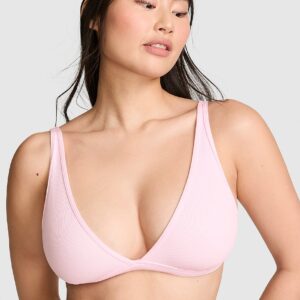 cotton dorm unlined plunge bralette
