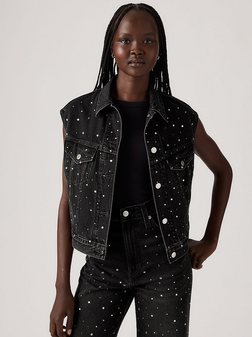 levi's® shrunken '90s trucker vest levi's® shrunken '90s trucker vest