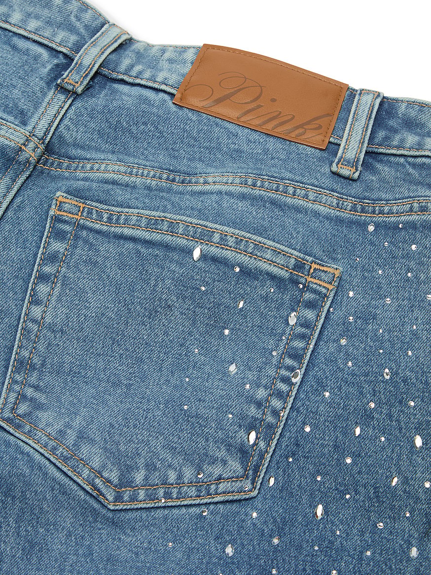 denim by pink mid rise baggy wide leg jeans denim by pink mid rise baggy wide leg jeans
