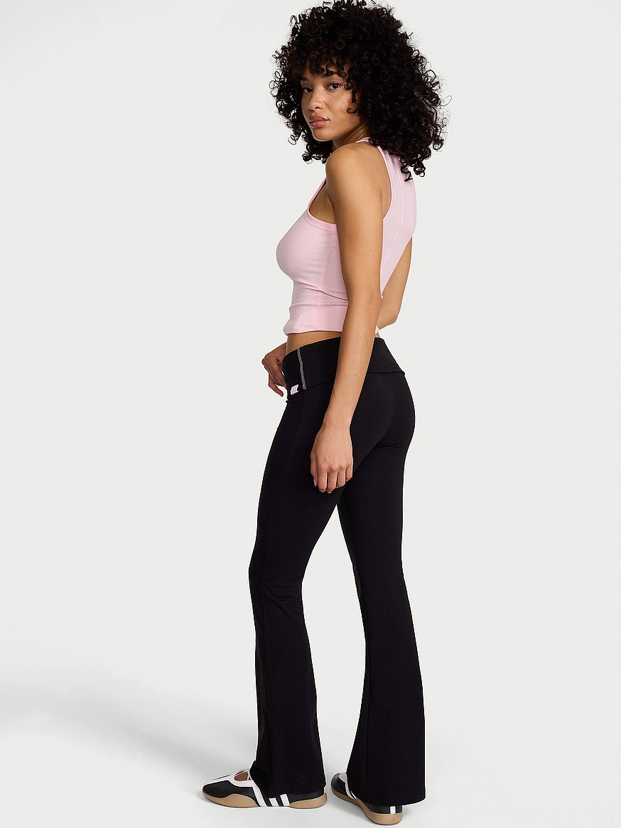 cotton foldover flare legging cotton foldover flare legging