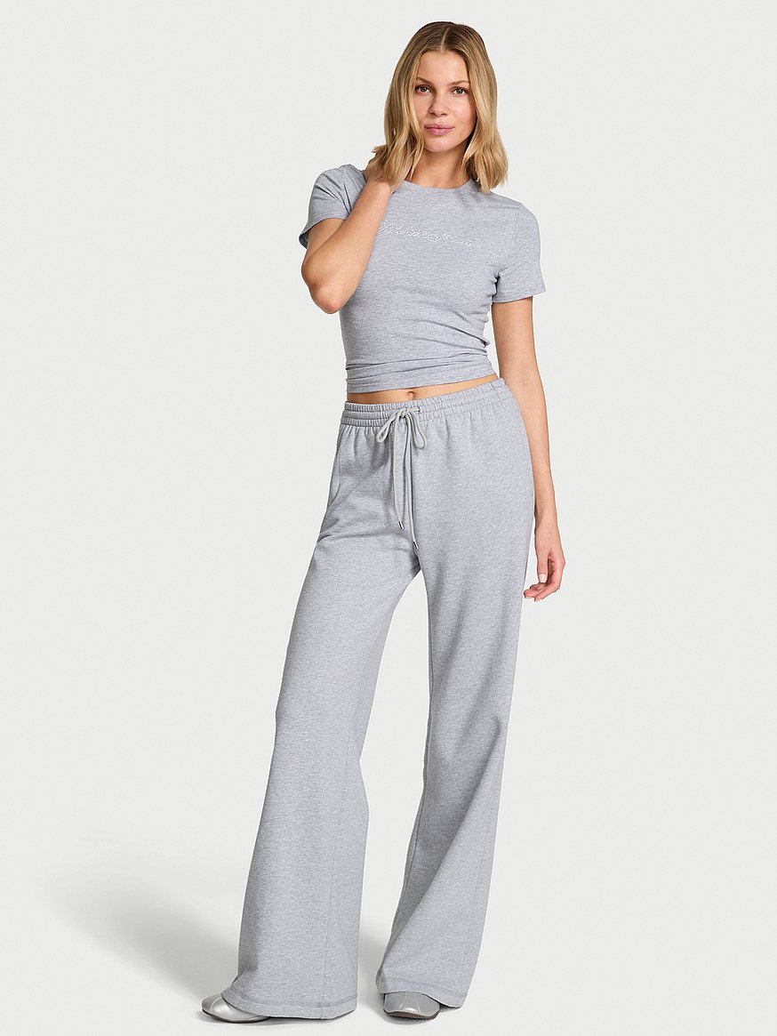 iconic fleece wide leg sweatpant iconic fleece wide leg sweatpant