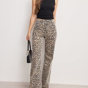 good standard ease leopard jeans