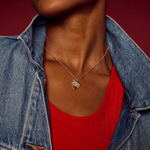 all seeing eye heart charm necklace