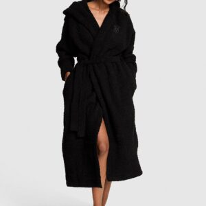 cozy chenille hooded long robe