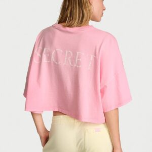 100% cotton oversized crop tee