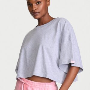 100% cotton oversized crop tee