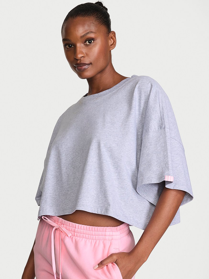 100% cotton oversized crop tee 100% cotton oversized crop tee