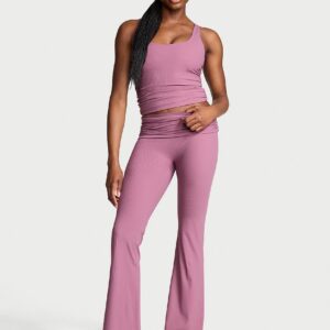 vsx elevate™ rib ruched foldover flare legging