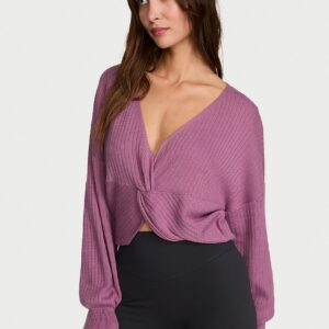 twist rib knit crop sweater