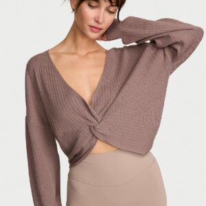twist rib knit crop sweater