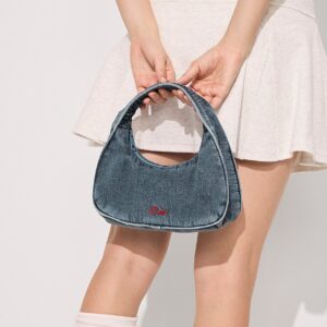 denim mini hobo bag