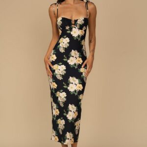 Витрина petal long slip dress