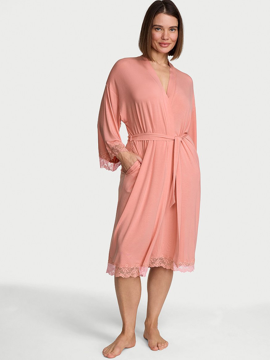sosoft™ modal lace trim robe sosoft™ modal lace trim robe