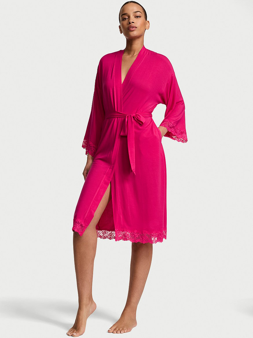 sosoft™ modal lace trim robe sosoft™ modal lace trim robe