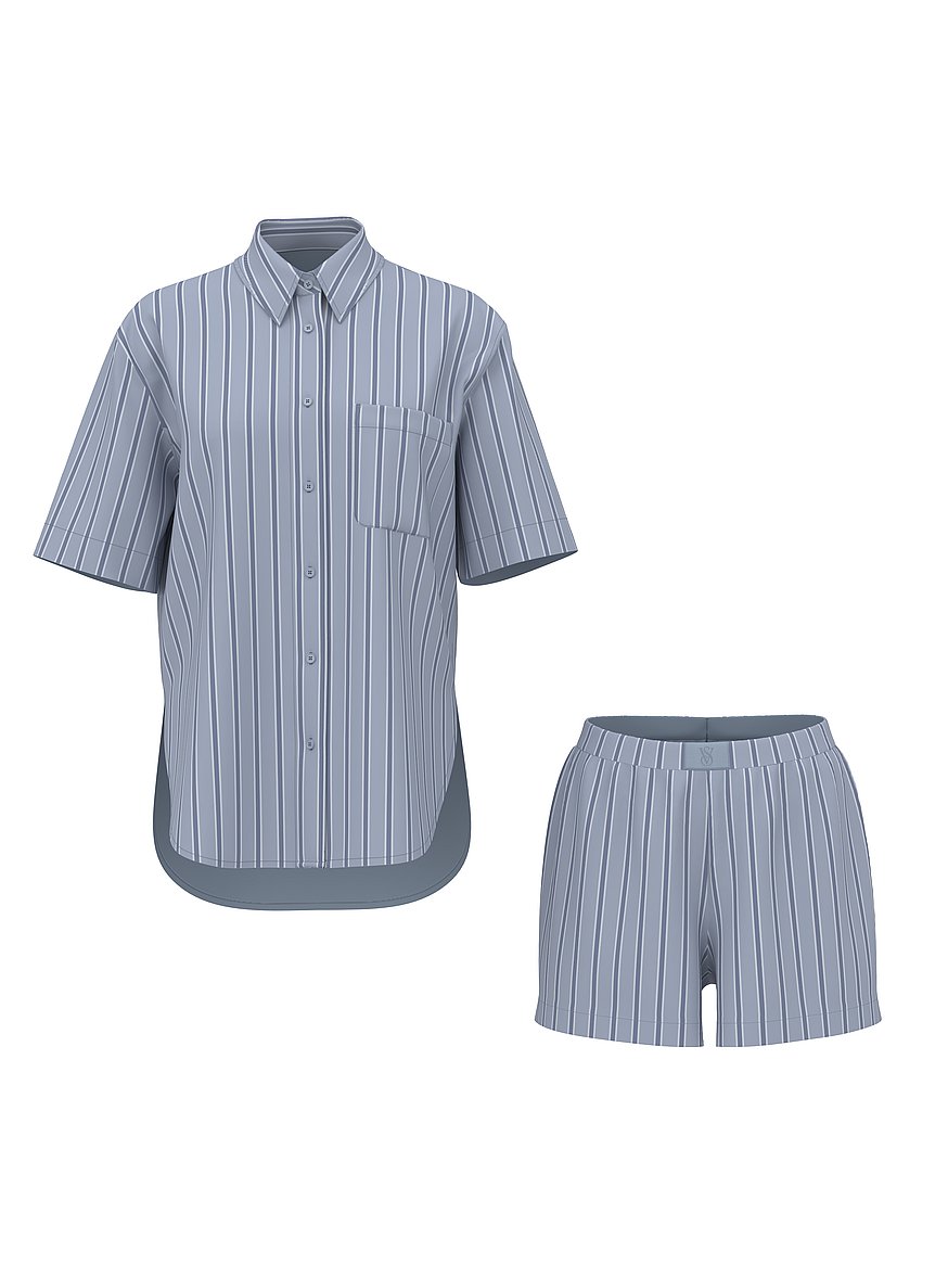 modal cotton shimmer stripe short pajama set modal cotton shimmer stripe short pajama set