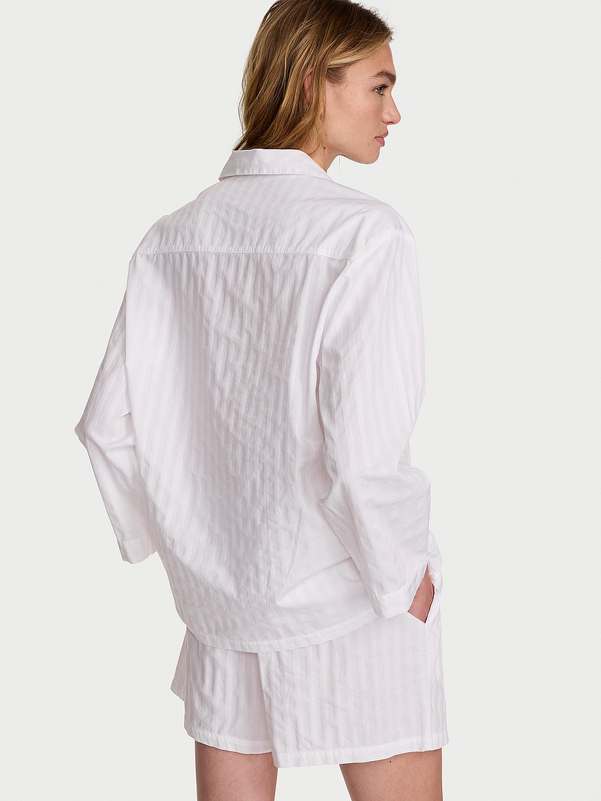 heritage cotton long sleeve short pajama set heritage cotton long sleeve short pajama set