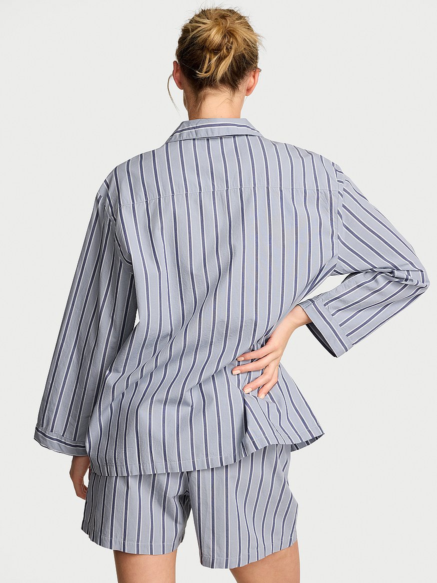 heritage cotton long sleeve short pajama set heritage cotton long sleeve short pajama set