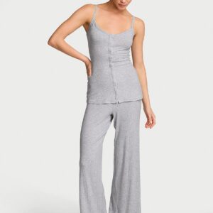 sosoft™ modal wide rib button front cami & pants set