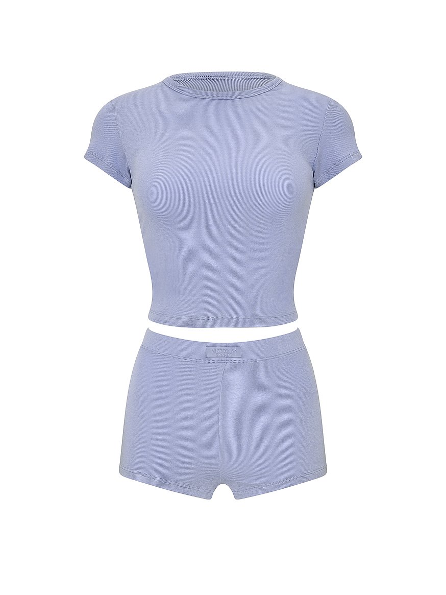 sosoft™ modal ribbed tee & shortie set sosoft™ modal ribbed tee & shortie set