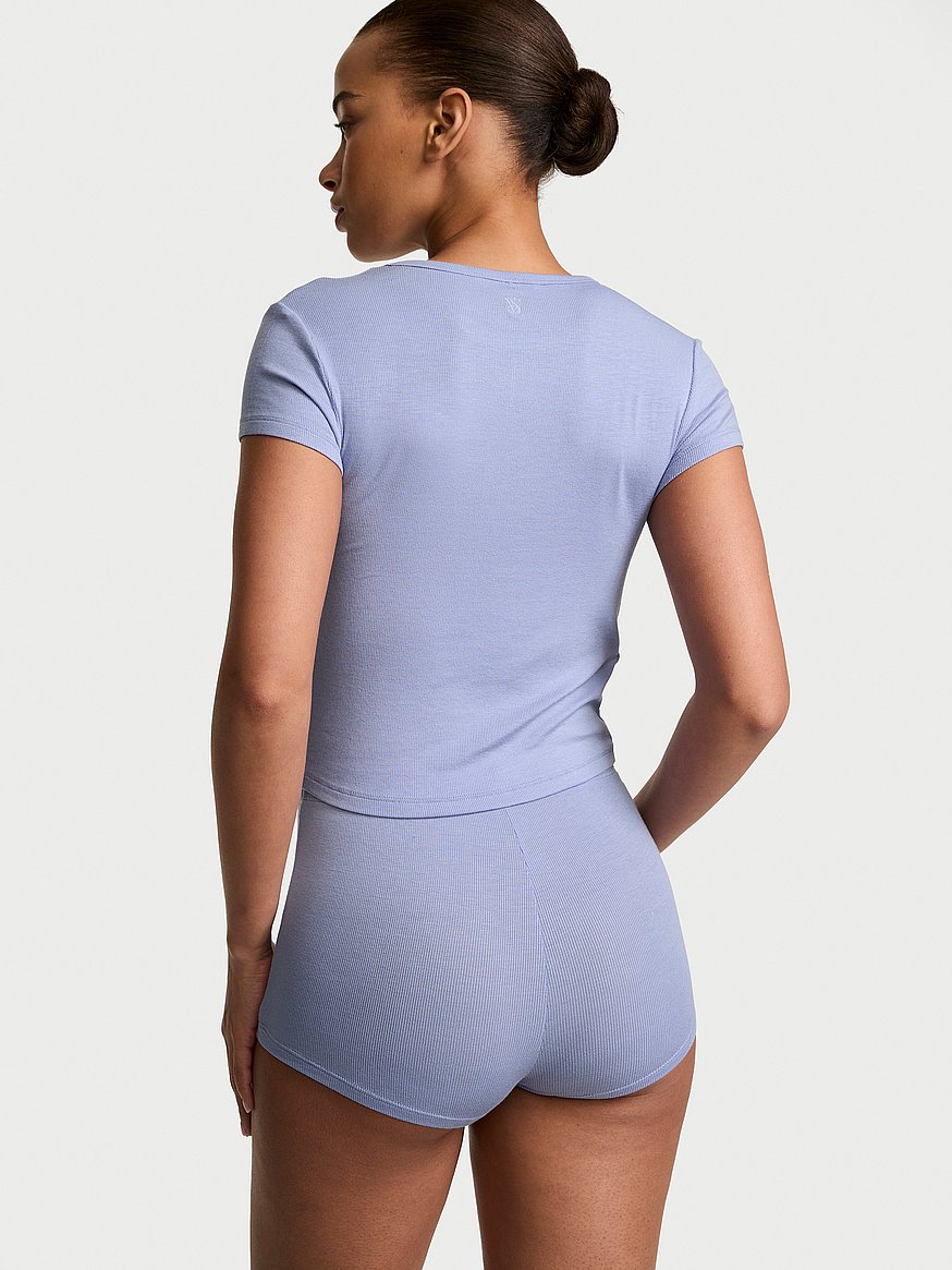 sosoft™ modal ribbed tee & shortie set sosoft™ modal ribbed tee & shortie set