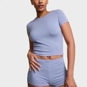 sosoft™ modal ribbed tee & shortie set