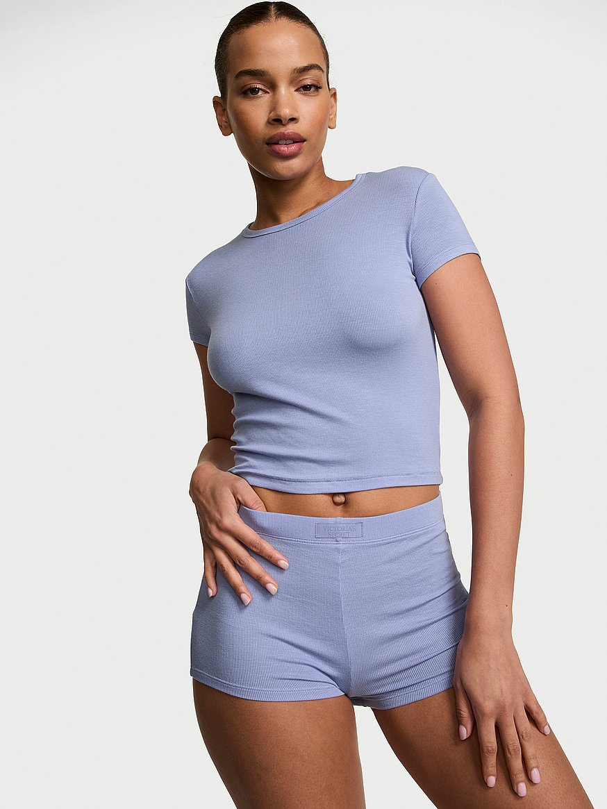 sosoft™ modal ribbed tee & shortie set sosoft™ modal ribbed tee & shortie set