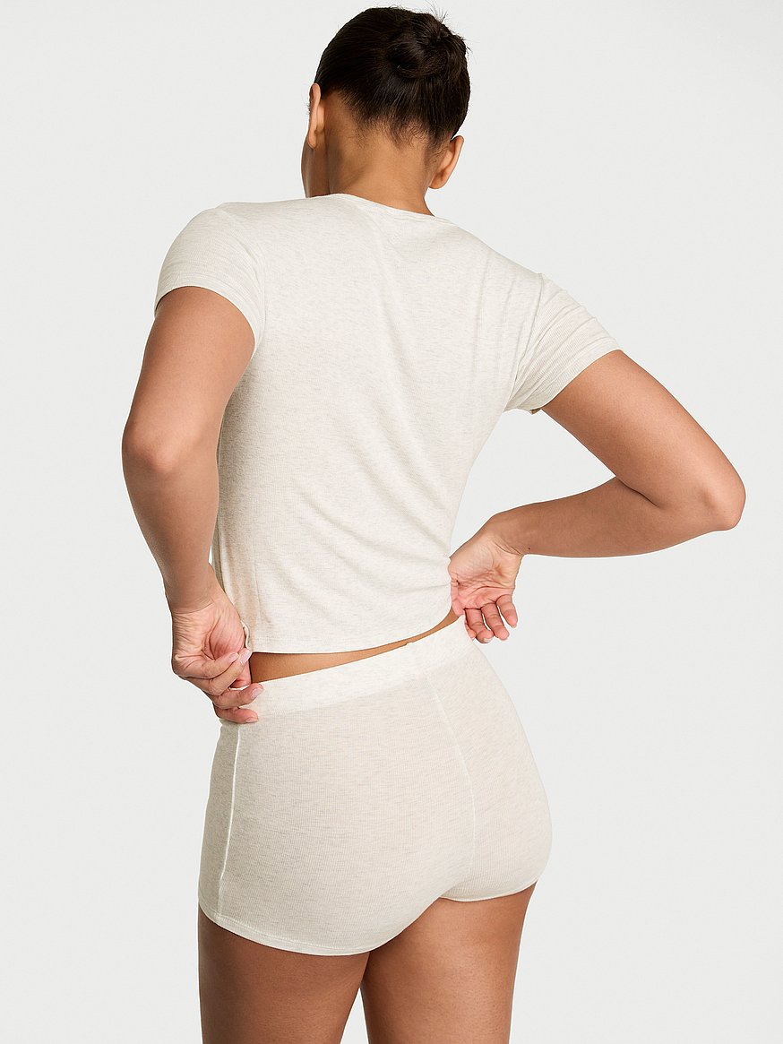 sosoft™ modal ribbed tee & shortie set sosoft™ modal ribbed tee & shortie set