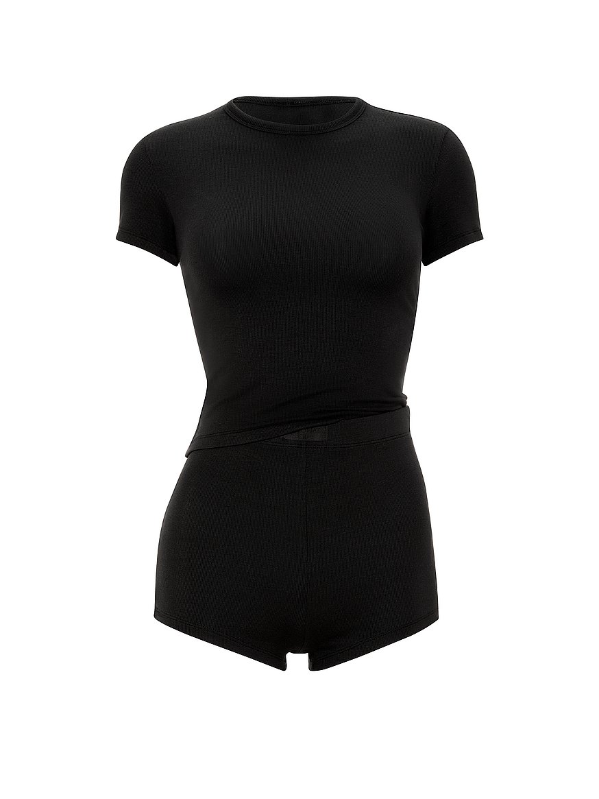sosoft™ modal ribbed tee & shortie set sosoft™ modal ribbed tee & shortie set