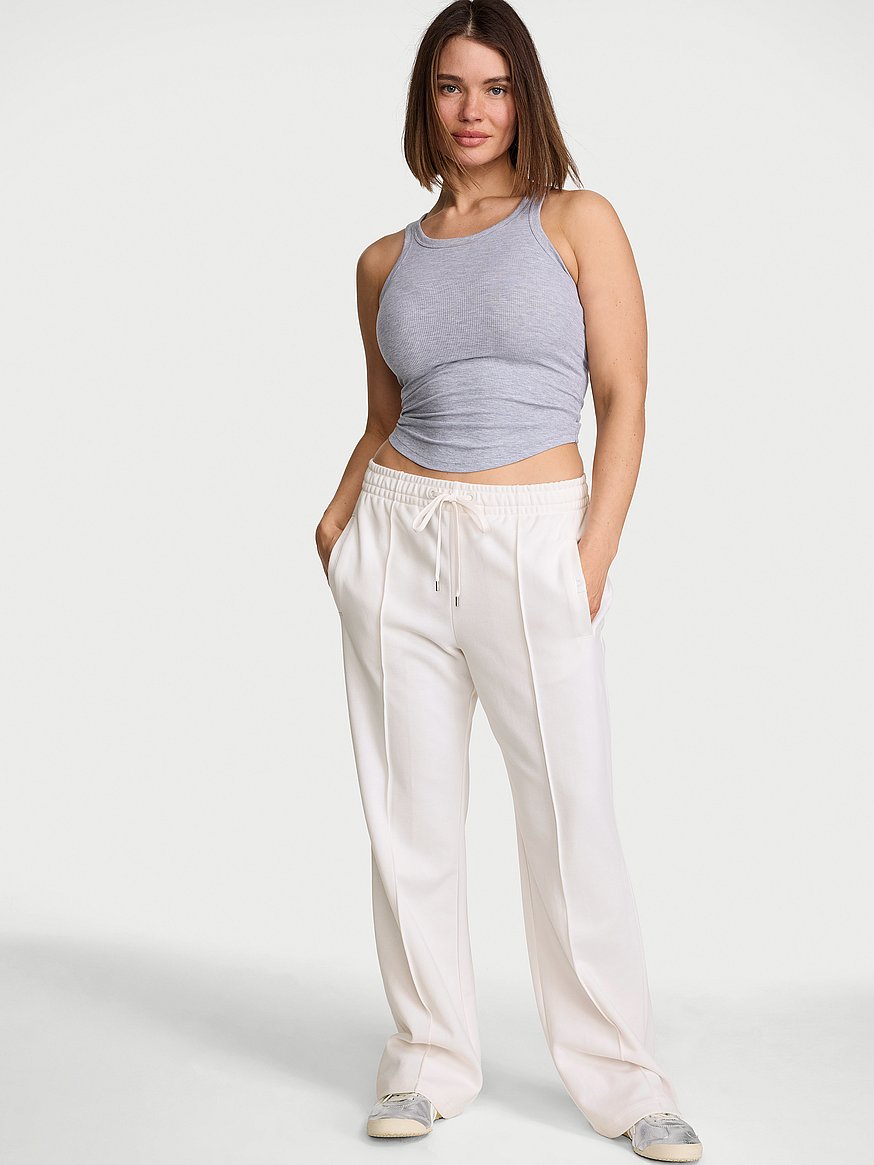 bridal pique knit flare track pant bridal pique knit flare track pant