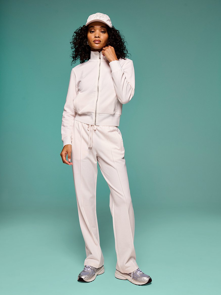bridal pique knit flare track pant bridal pique knit flare track pant