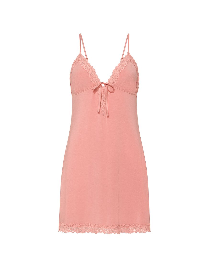 sosoft™ modal lace trim tie front slip dress sosoft™ modal lace trim tie front slip dress