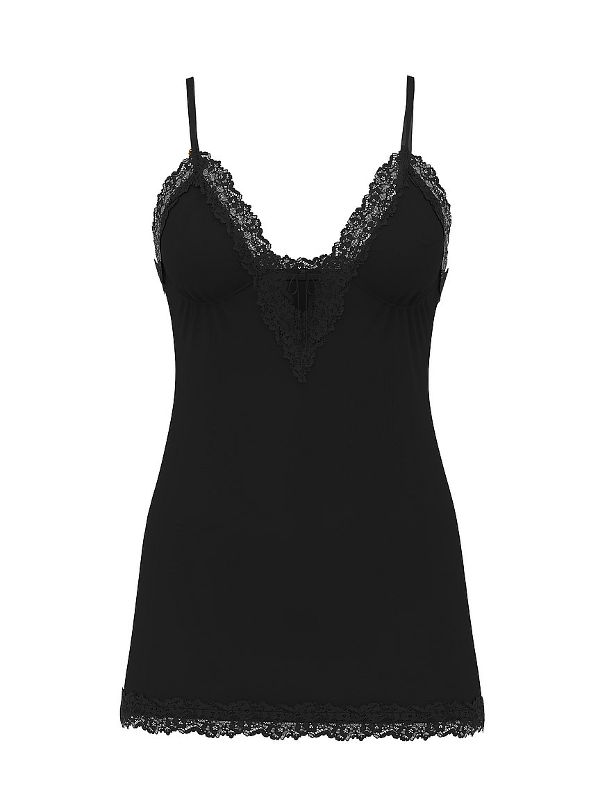 sosoft™ modal lace trim tie front slip dress sosoft™ modal lace trim tie front slip dress