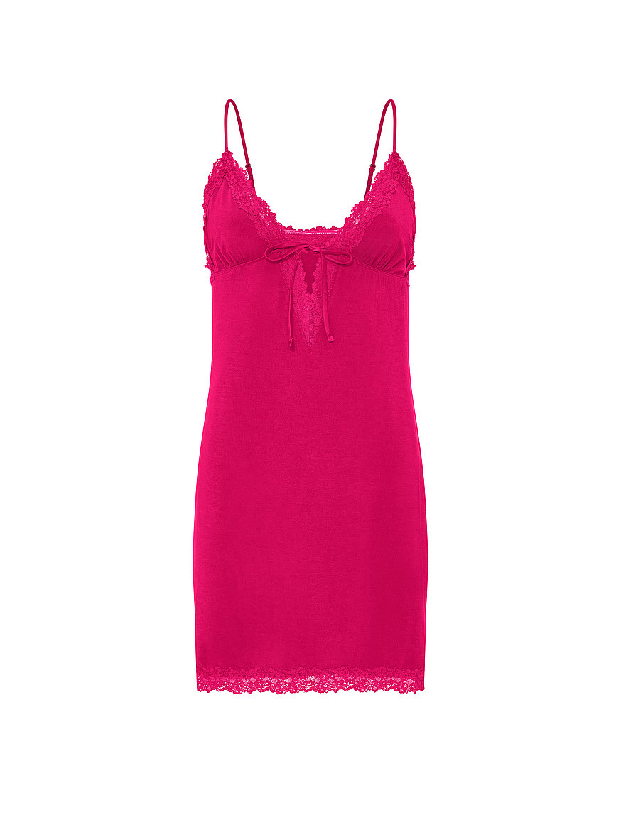 sosoft™ modal lace trim tie front slip dress sosoft™ modal lace trim tie front slip dress