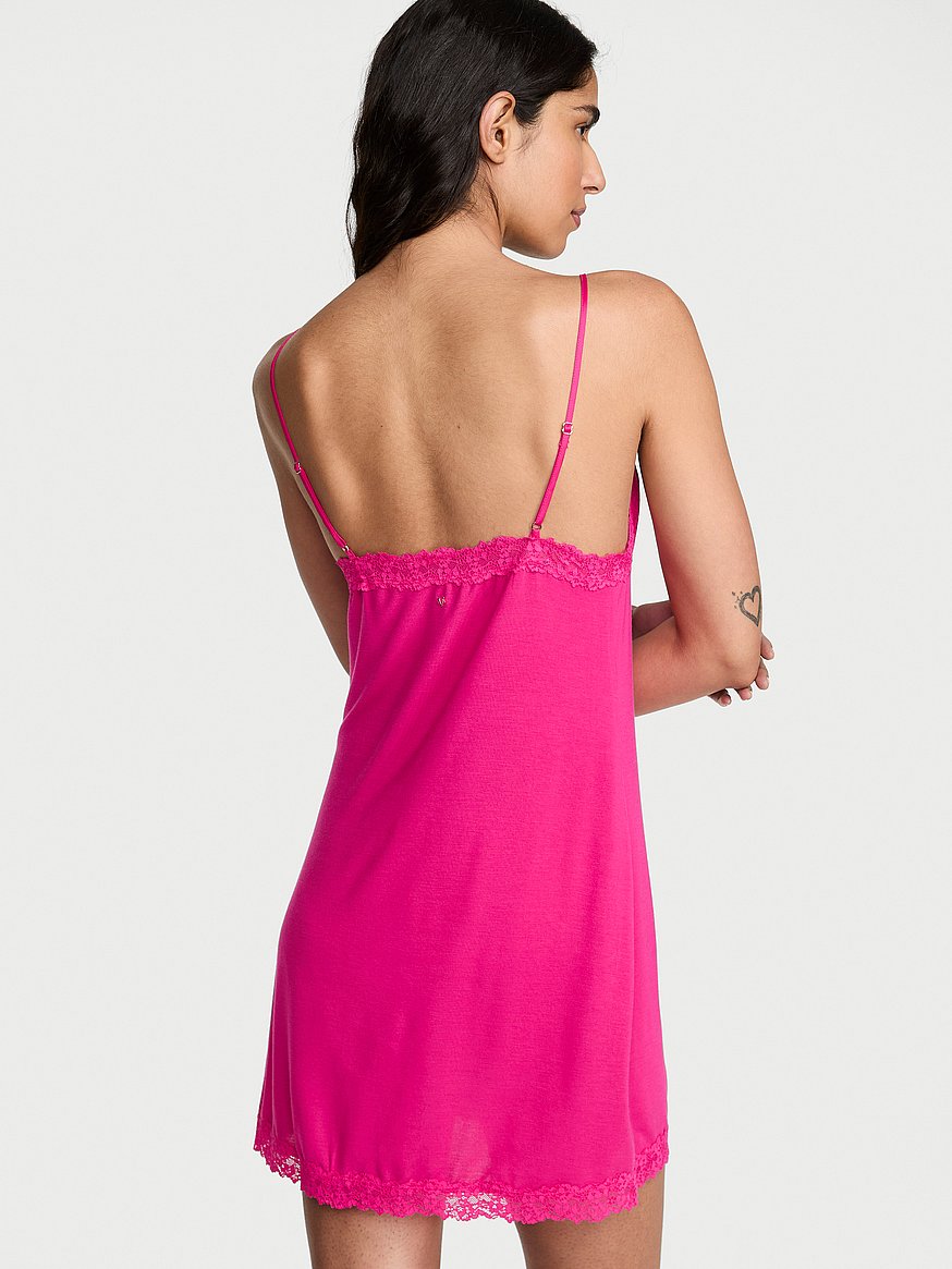 sosoft™ modal lace trim tie front slip dress sosoft™ modal lace trim tie front slip dress