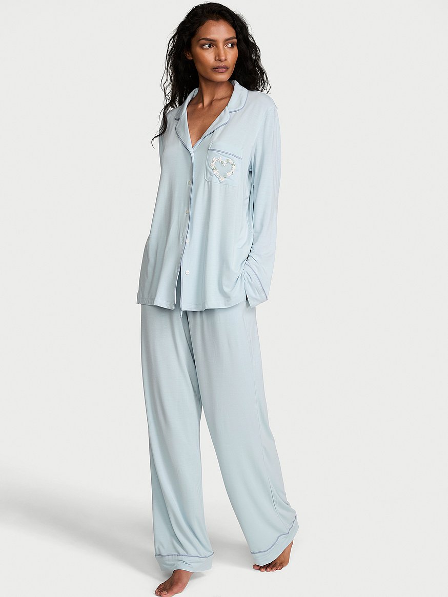 sosoft modal™ ribbed long pajama set sosoft modal™ ribbed long pajama set